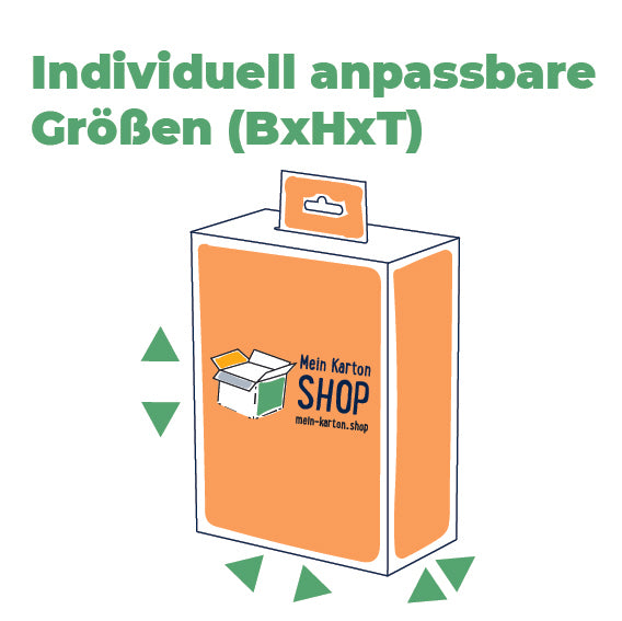 Faltkarton mit Aufhängung und Steckboden - Mein Karton Shop